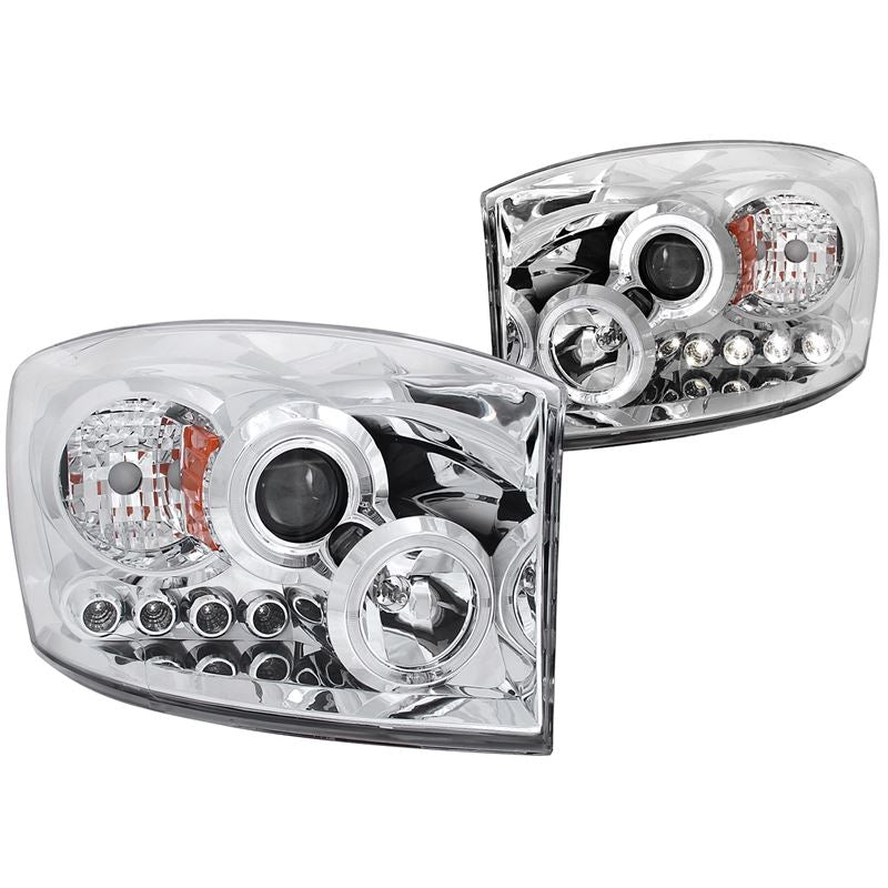 ANZO USA 2006-2008 Dodge Ram 1500 Projector Headlights w/ Halo Chrome (111210)