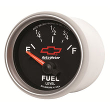 Load image into Gallery viewer, AutoMeter GM Bowtie Black 2-1/16 Fuel Level, 0-90 , Air-Core 8-18V (3613-00406)