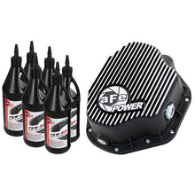 Load image into Gallery viewer, aFe Pro Series Rear Differential Cover Kit Black w/ Machined Fins and Gear Oil (46-70032-WL)