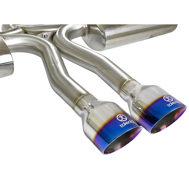 Takeda 3 IN 304 Stainless Steel Cat-Back Exhaust System w/ Blue Flame Tip (49-36621-L)