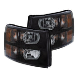 ANZO USA 2007-2013 Chevrolet Silverado Crystal Headlights Black (111393)