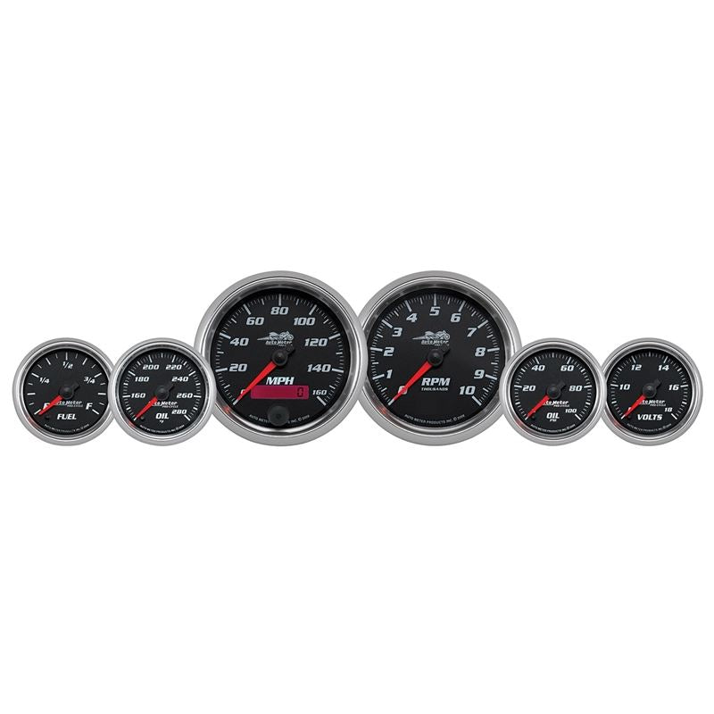 AutoMeter Pro-Cycle Gauge Kit 6 Pc. Kit 3 3/8in and 2 1/16in Bagger Black (19601)