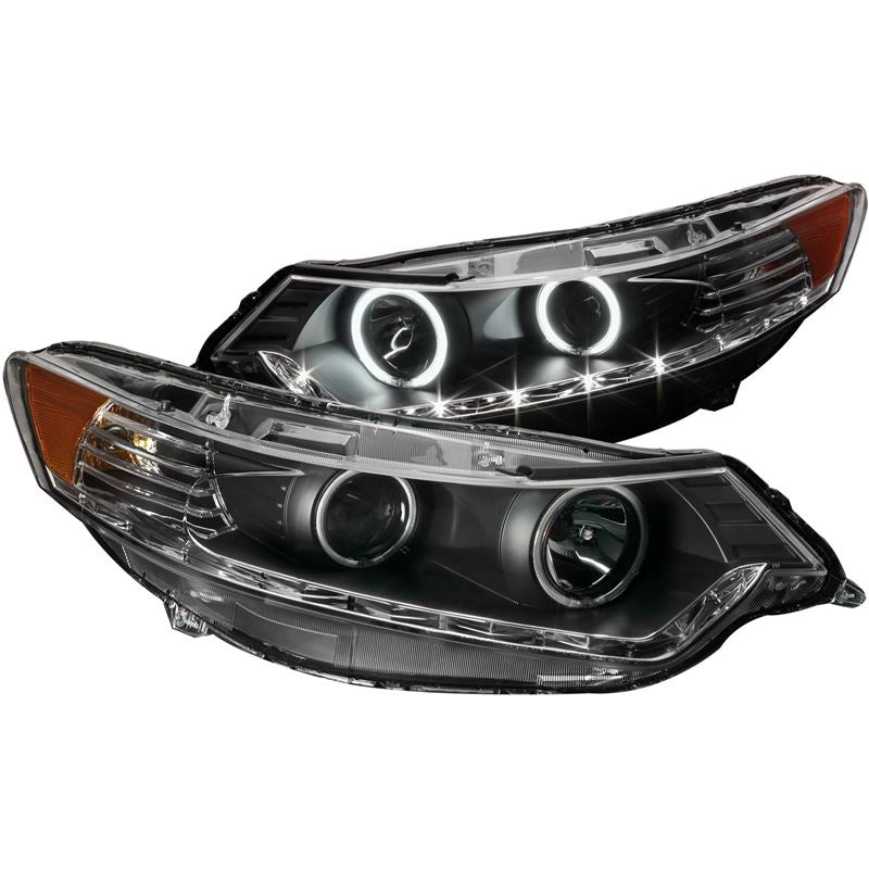 ANZO USA 2009-2012 Acura Tsx Projector Headlights w/ Halo Black (CCFL) (HID Compatible) (121393)