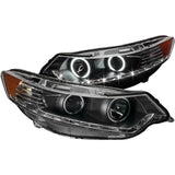 ANZO USA 2009-2012 Acura Tsx Projector Headlights w/ Halo Black (CCFL) (HID Compatible) (121393)