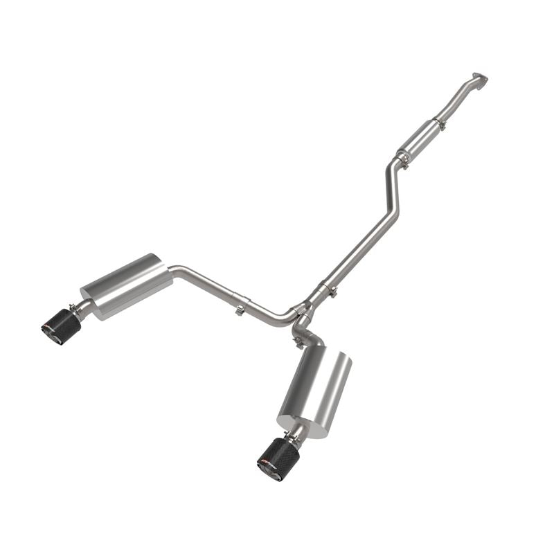 Takeda 2-1/2 IN to 2-1/4 IN 304 Stainless Steel Cat-Back Exhaust System Carbon (49-36629-C)