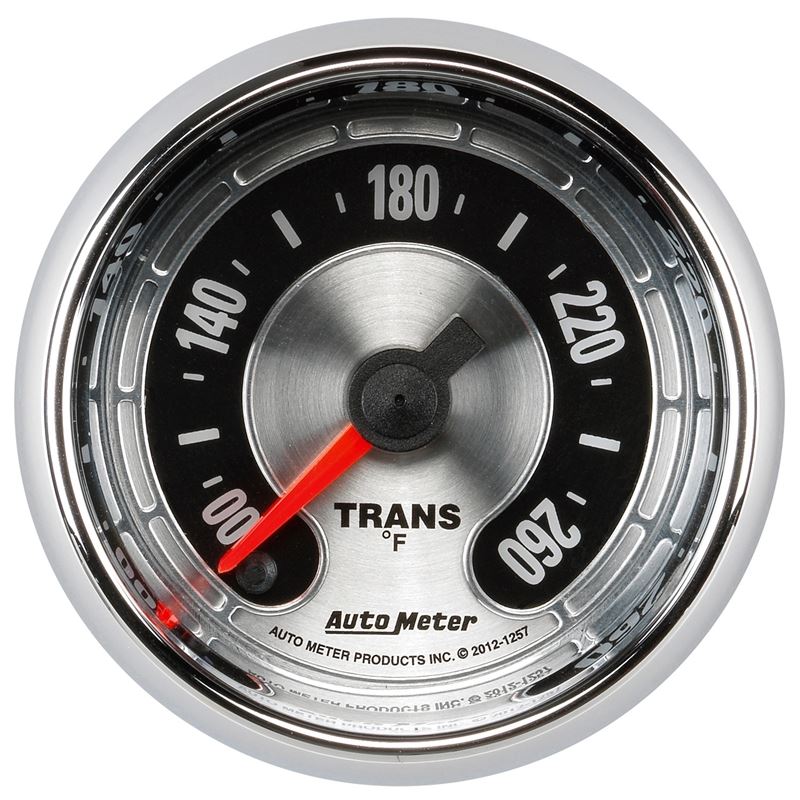 AutoMeter American Muscle 52mm Full Sweep Electric 100-260 Deg F Transmission Temperature Gauge (1257)