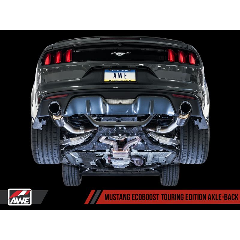 AWE Touring Edition Axle-back Exhaust for S550 Mustang EcoBoost - Chrome Silver Tips (3015-32086)