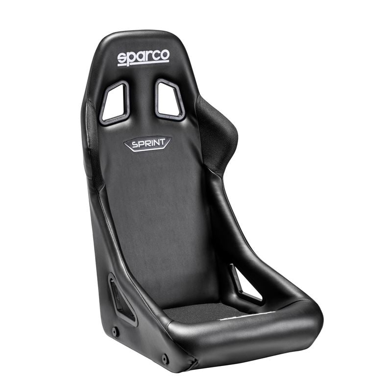 Sparco Sprint Racing Seats, Black/Black Leatherette with Black Stitch (008235NRSKY)