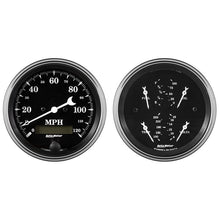 Load image into Gallery viewer, AutoMeter Auto Meter Gauge Kit 2 pc. Quad and Speedometer 3 3/8in Old Tyme Black (1700)