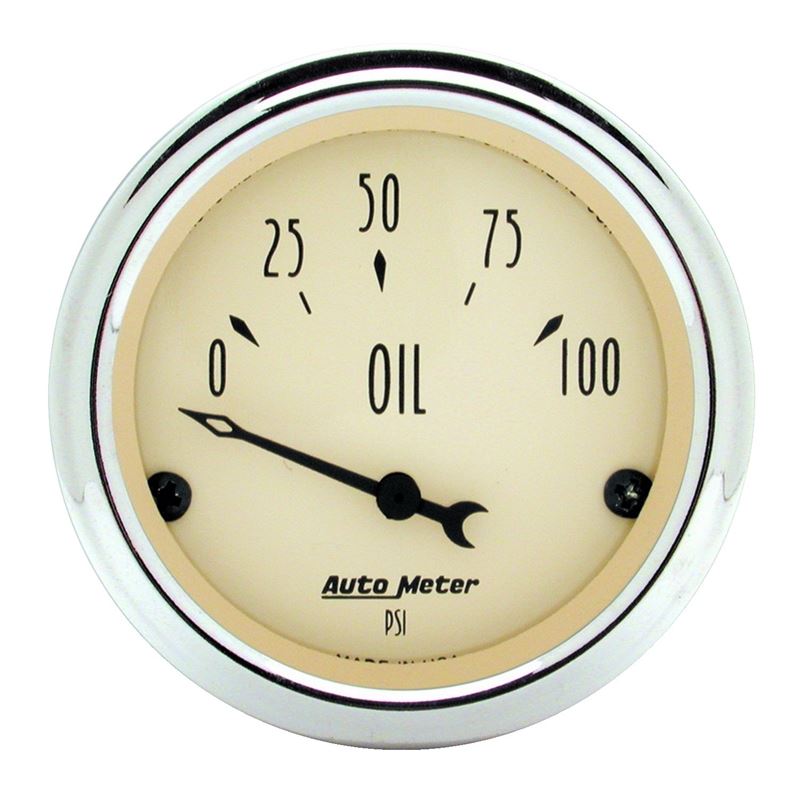 AutoMeter 2-1/16 inch Electric Oil Pressure 100PSI Antique Beige Gauge (1827)