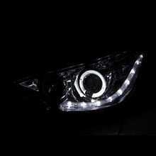 Load image into Gallery viewer, ANZO USA 2012-2013 Hyundai Accent Projector Headlights w/ Halo Black (CCFL) (121476)