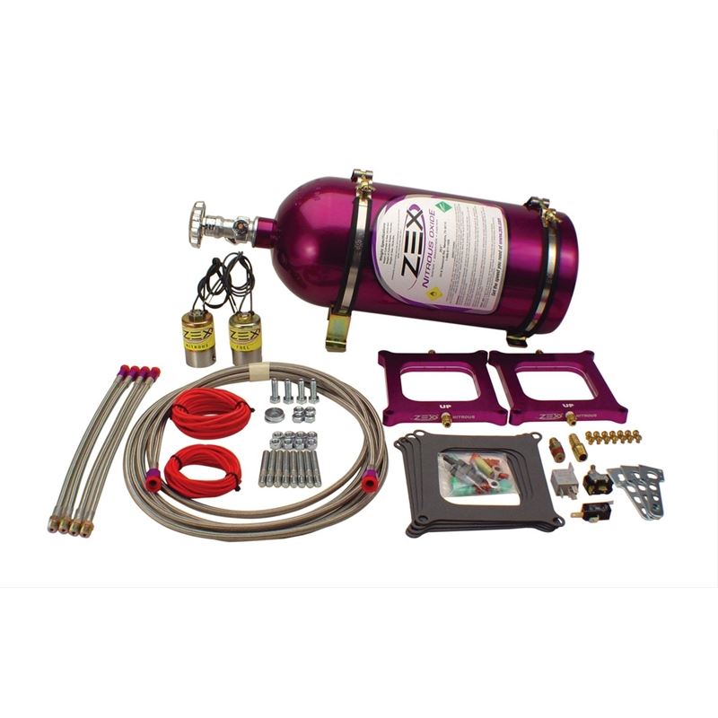 ZEX Square Flange Dual Perimeter Plate Nitrous System with Polished Bottle (82185P)