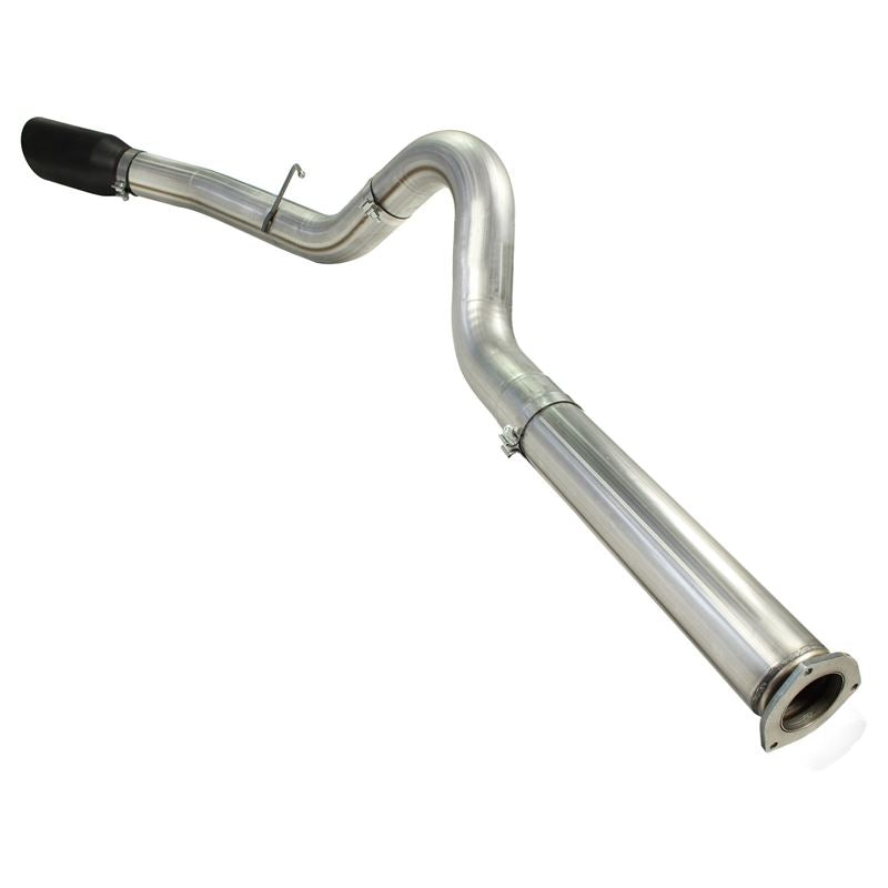 aFe Large Bore-HD 5 IN 409 Stainless Steel DPF-Back Exhaust System w/Black Tip (49-43055-B)