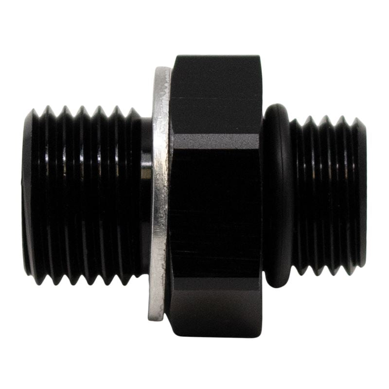 DeatschWerks 6AN ORB Male to M16 X 1.5 Metric Male (Incl O-Ring and Washer) - Anodized Matte Black(6-02-0604-B)