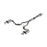 Borla 3 in S-Type Catback Non-Active Exhaust- Chrome Quad Tip for 2024 Ford Mustang GT 5.0L V8 (140969)