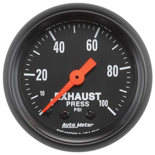 Load image into Gallery viewer, AutoMeter Z Series 2-1/16in 0-100 PSI Mechanical Exhaust Pressure Gauge (2619)