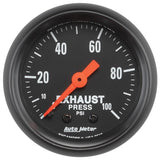 AutoMeter Z Series 2-1/16in 0-100 PSI Mechanical Exhaust Pressure Gauge (2619)