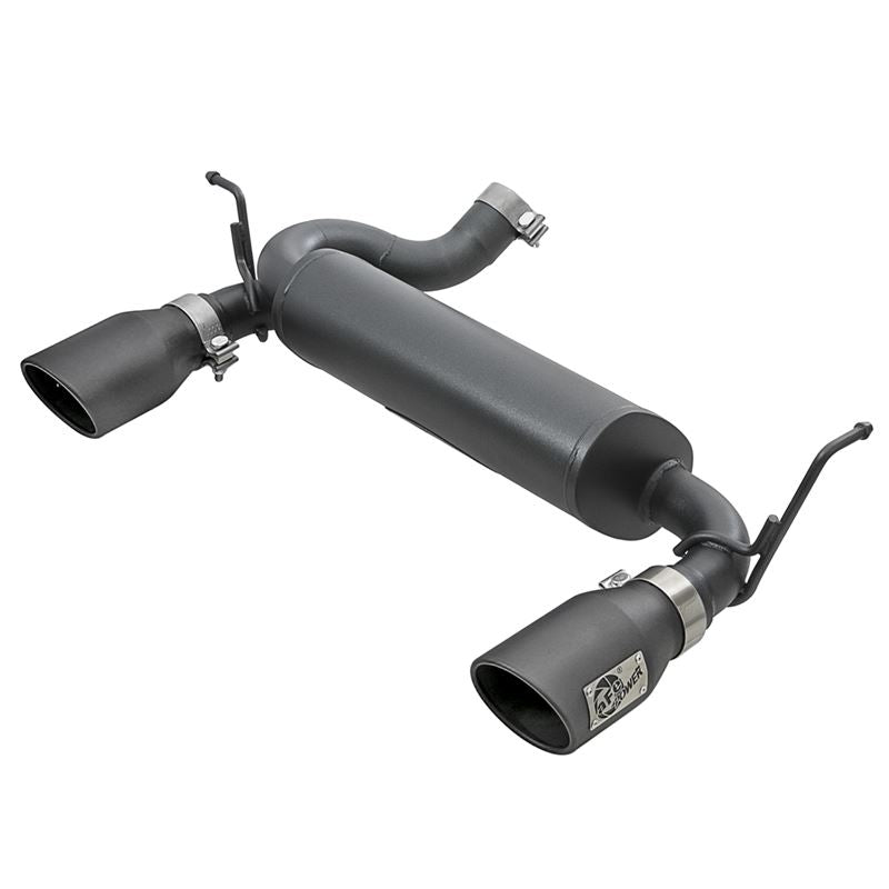 aFe Rebel Series 2-1/2 IN 409 Stainless Steel Axle-Back Exhaust System w/ Black Tips (49-48061-B)