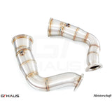 GTHAUS Meistershaft Down Pipe Section - Cat Elimination Pipes (with reservoir); Stainless Steel (LA0513002)