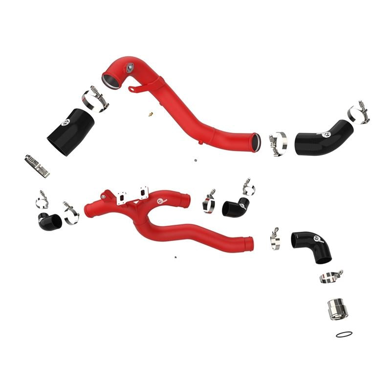 aFe POWER BladeRunner 3 IN Aluminum Hot and Cold Charge Pipe Kit Red (46-20504-R)