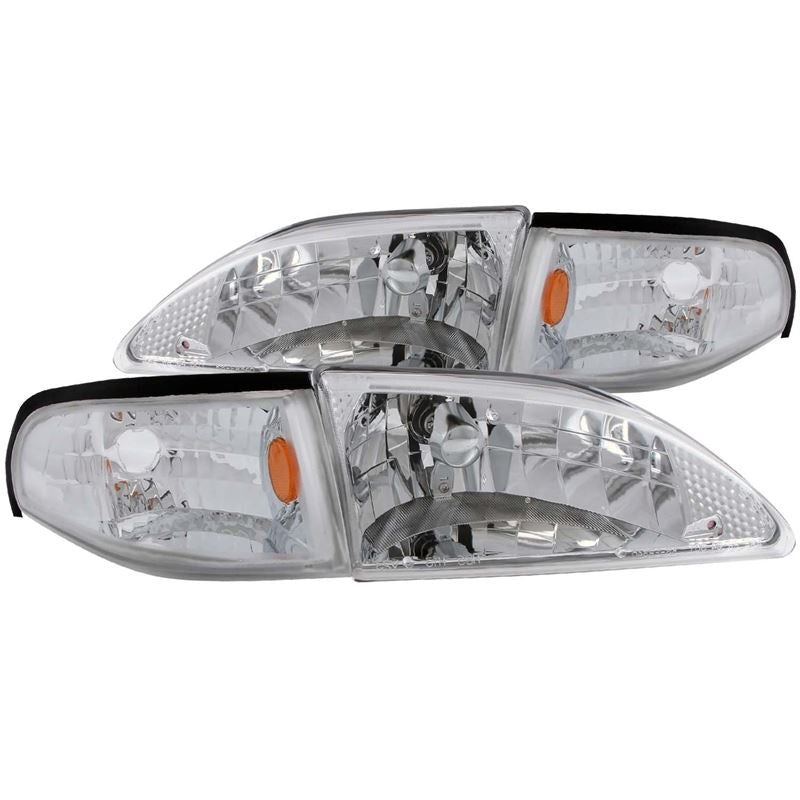 ANZO USA 1994-1998 Ford Mustang Crystal Headlights Chrome (121262)