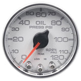 AutoMeter Spek-Pro 2-1/16in 0-120 PSI Digital Stepper Motor w/Peak and Warn Oil Pressue Gauge (P32511)