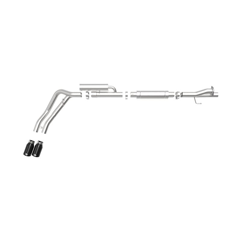 afe Rebel Series 3 IN 409 Stainless Steel Cat-Back Exhaust System w/Black Tip (49-43117-B)