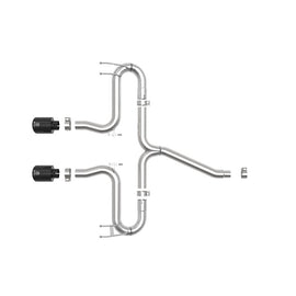 Takeda 2-1/2 IN 304 Stainless Steel Axle-Back Exhaust System w/ Black Tips (49-36625-B)