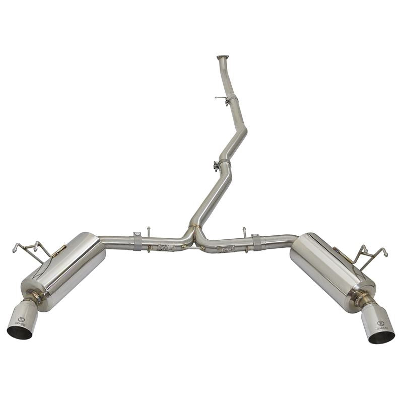 Takeda 2-1/4 to 2-1/2in 304 Stainless Steel Cat-Back Exhaust w/Polished Tips (49-36615-P)