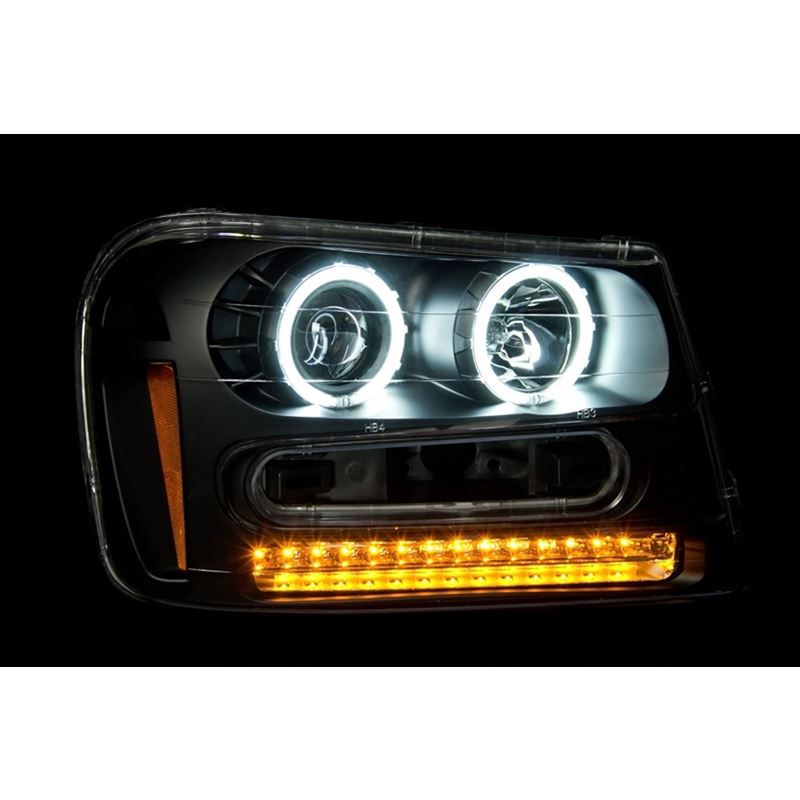 ANZO USA 2002-2009 Chevrolet Trailblazer Projector Headlights w/ Halo Black (111127)