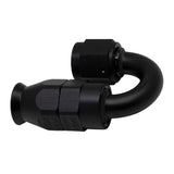 DeatschWerks 6AN Female Swivel 180-Degree Hose End PTFE (Incl Olive Insert) - Anodized Matte Black(6-02-0853-B)