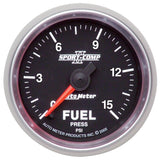 AutoMeter Sport-Comp II 52mm 0-15 PSI Full Sweep Electronic Fuel Pressure Gauge (3661)