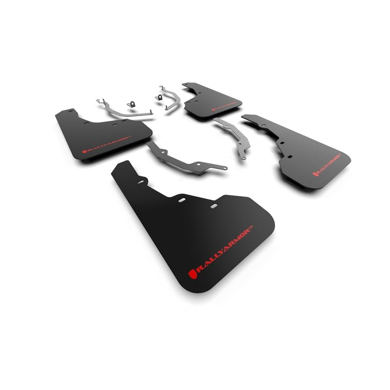 Rally Armor Black Mud Flap/Red Logo for 2022 Hyundai Santa Cruz (MF78-UR-BLK-RD)