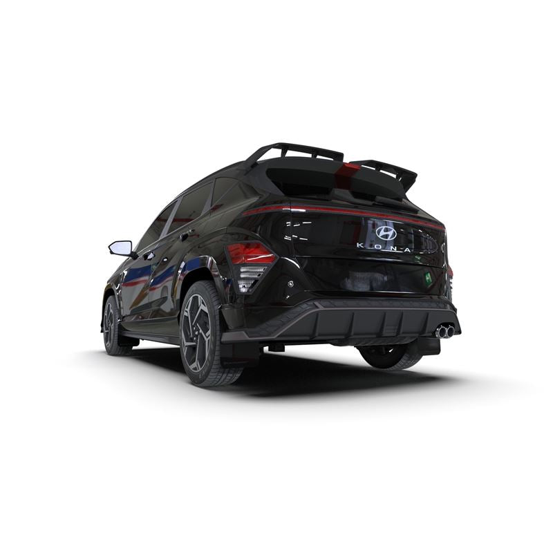 Rally Armor Black Mud Flap/Metallic Black Logo for 2024 Hyundai Kona N Line (MF103-UR-BLK-MBK)