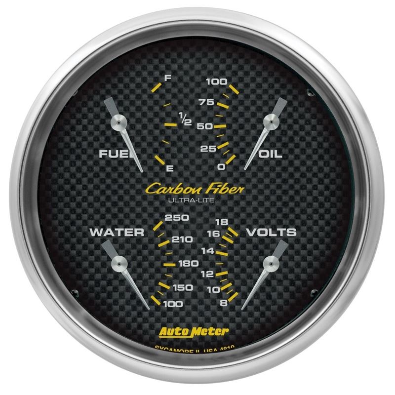 AutoMeter 5" QUAD GAUGE, CARBON FIBER (4810)