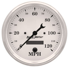 Load image into Gallery viewer, AutoMeter 5 inch 120mph Electric Programable w/ LCD ODO Old Tyme Speedometer - White (1689)