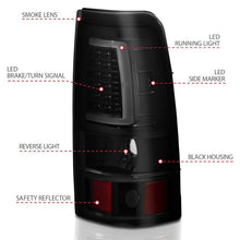 Load image into Gallery viewer, ANZO USA Tail Light Assembly, LED, Smoke Lens, Black, Pair, (311331)