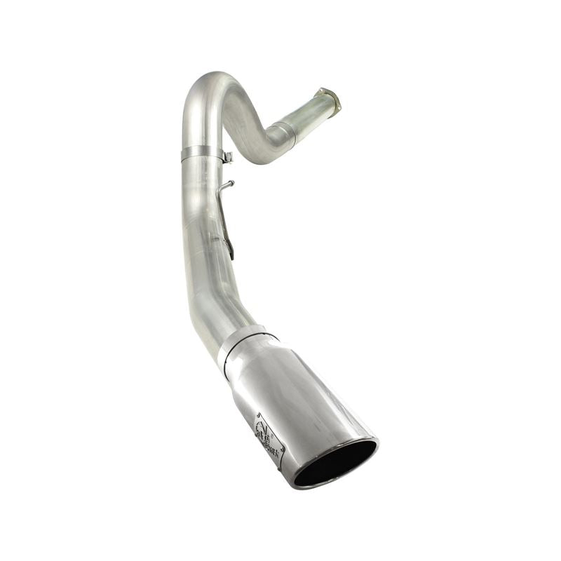 aFe Large Bore-HD 5 IN 409 Stainless Steel DPF-Back Exhaust System w/Polished Tip (49-43055-P)