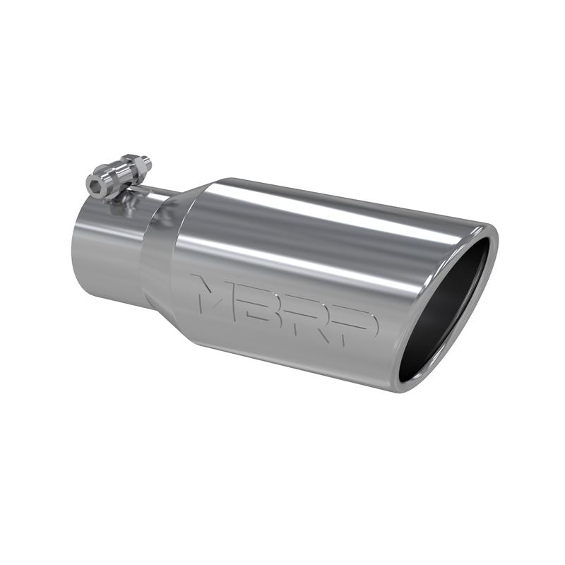 MBRP Exhaust Tip. 4in. O.D. Angled Rolled End 2 3/4in. let 10in. length. T304 (T5157)