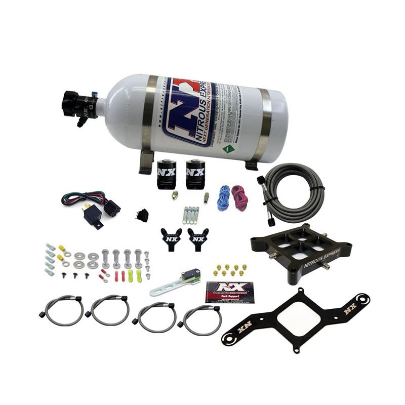 Nitrous Express 4150 Billet Crossbar Pro-Power Nitrous Kit (100-500HP) w/10lb Bottle (60542-10)