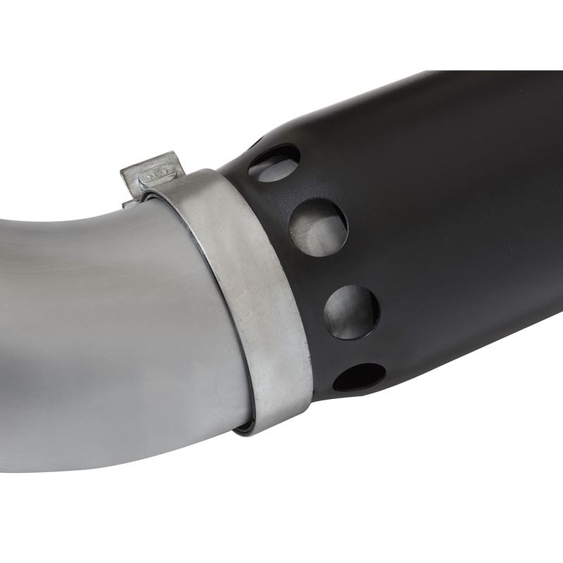 aFe Large Bore-HD 5 IN DPF-Back Stainless Steel Exhaust System w/Black Tip (49-46112-B)