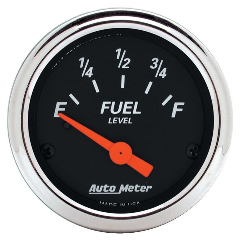 AutoMeter Designer Black 2 1/16in 0 Ohm E to 90 Ohm F Electronic Fuel Level Gauge (1422)