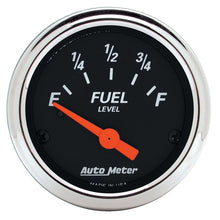 Load image into Gallery viewer, AutoMeter Designer Black 2 1/16in 0 Ohm E to 90 Ohm F Electronic Fuel Level Gauge (1422)