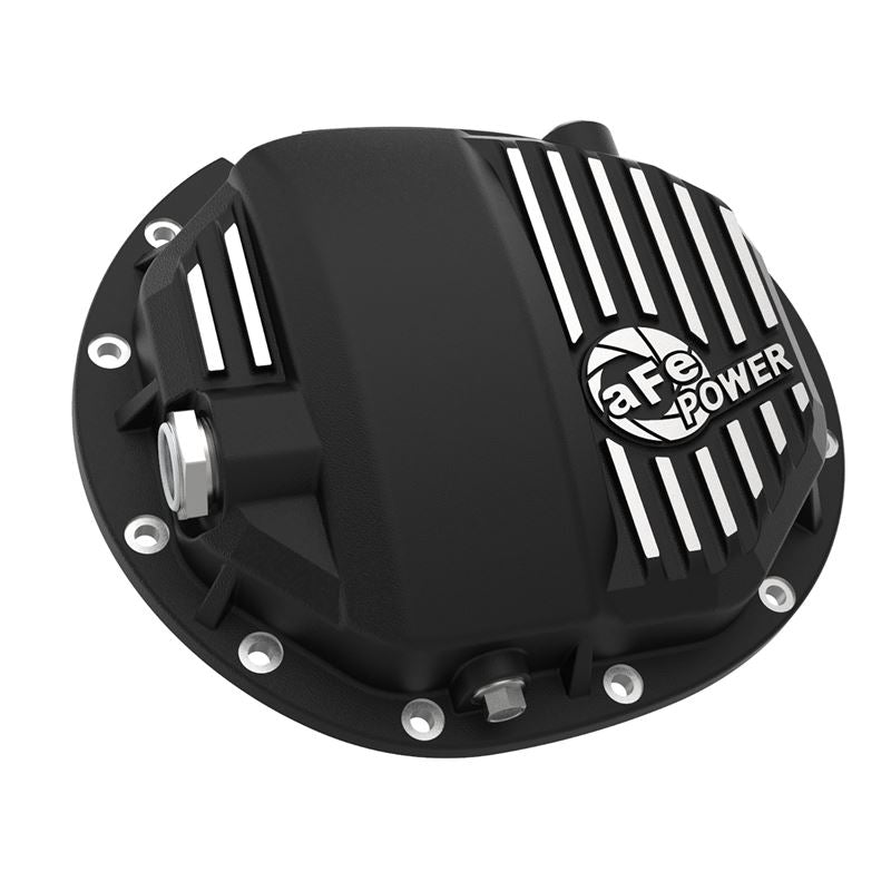 aFe Pro Series Differential Cover Black w/ Machined Fins and Gear Oil (AAM 9.5/9.76) (46-71121B)