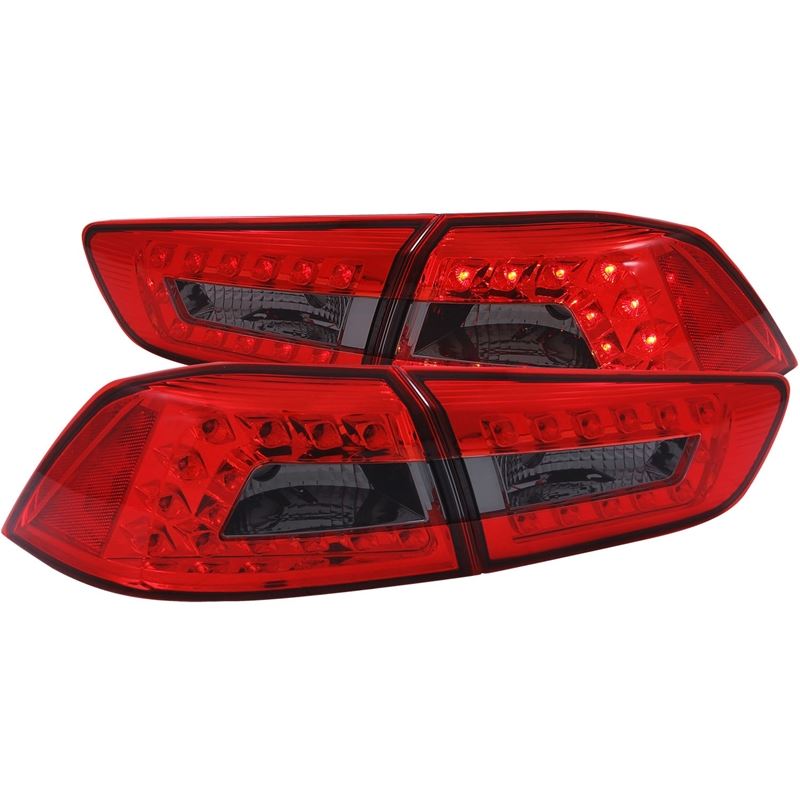 ANZO USA 2008-2015 Mitsubishi Lancer LED Taillights Red/Smoke (321277)