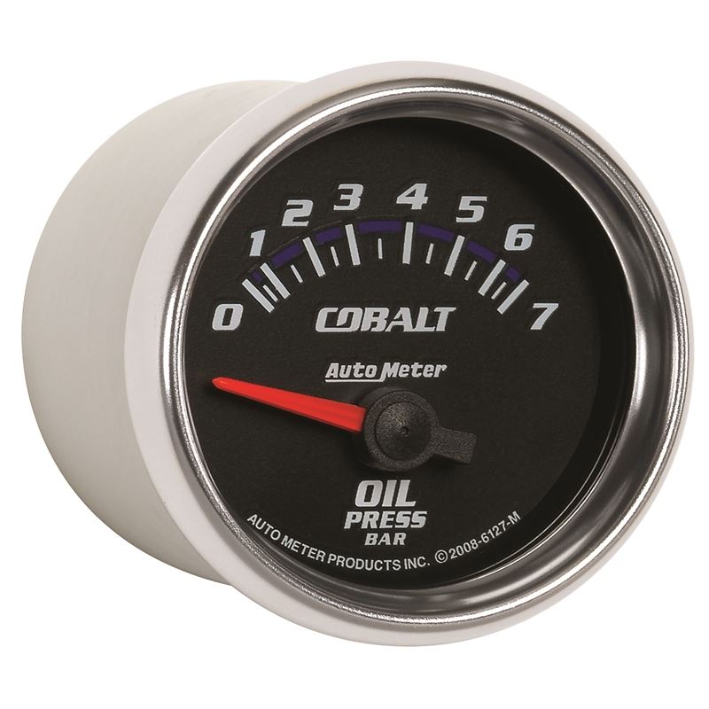 AutoMeter Cobalt 52mm 0-7 BAR Short Sweep Electric Oil Pressure Gauge (6127-M)