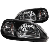 ANZO USA 1999-2000 Honda Civic Crystal Headlights Black (121070)