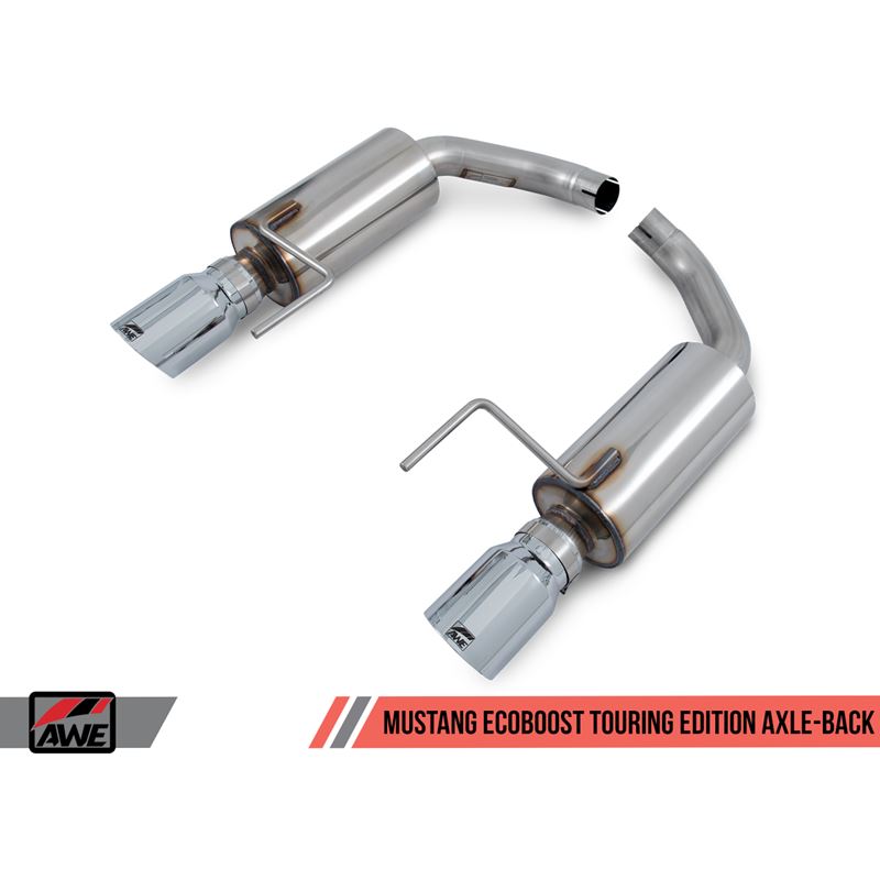 AWE Tuning Touring Edition Axle-back Exhaust for S550 Mustang EcoBoost - Chrome Silver Tips (3015-32086)