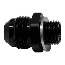 Load image into Gallery viewer, DeatschWerks 8AN Male Flare to M14 X 1.5 Male Metric Adapter (Incl Washer) - Anodized Matte Black(6-02-0618-B)