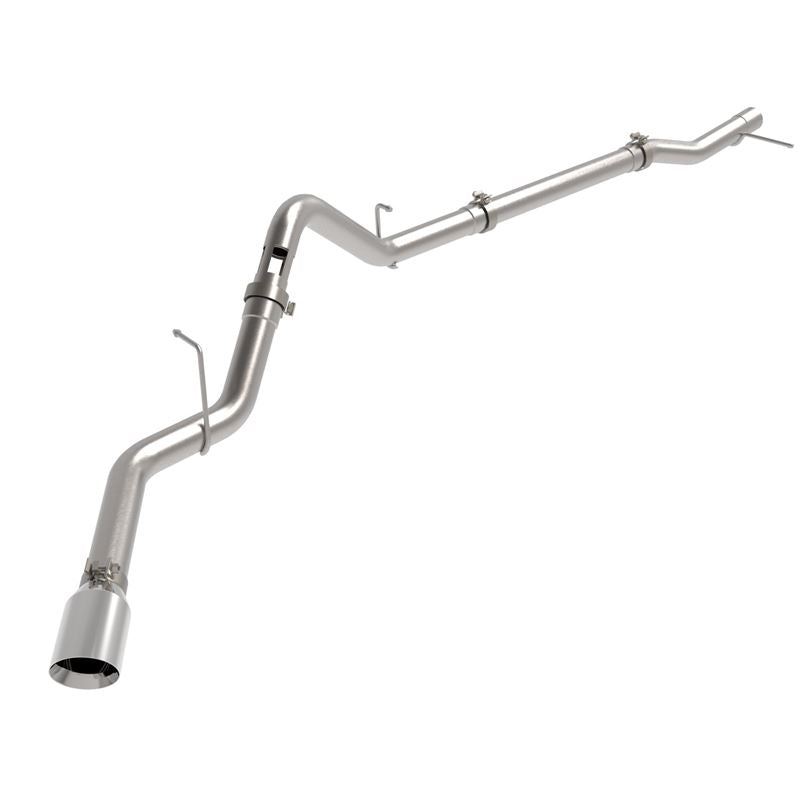 aFe L6 Large Bore-HD 3 IN 409 Stainless Steel DPF-Back Exhaust System w/Polished Tip for 23-24 GM Trucks (49-44144-P)